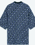 Kenzo Mens Monogram Print Oversized T-shirt Blue
