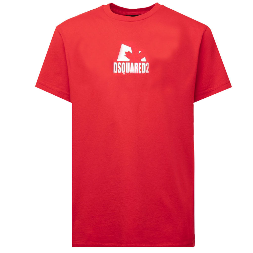 Dsquared2 Boys Logo Print Cotton T-Shirt Red