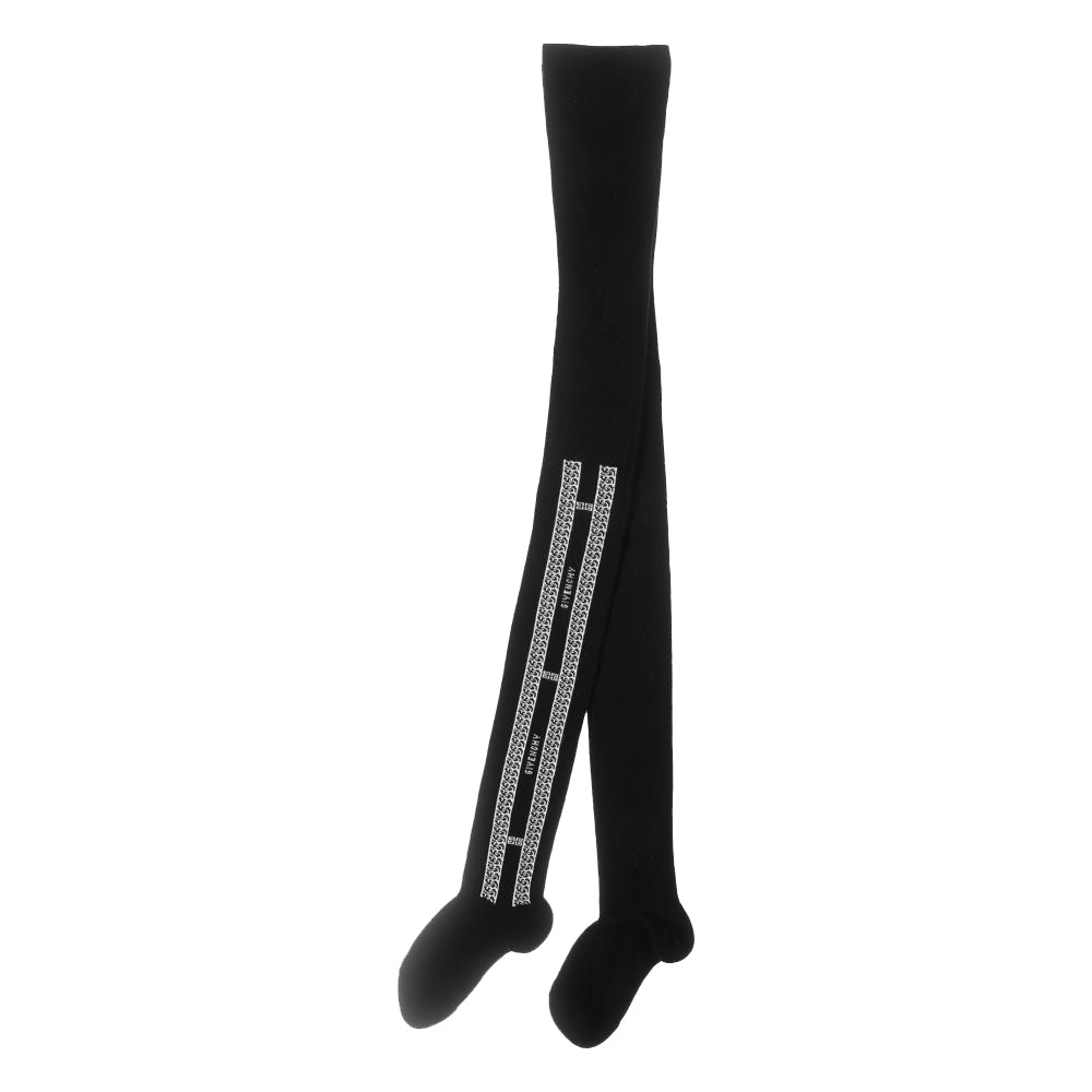 Givenchy Girls Logo Chain Print Tights Black