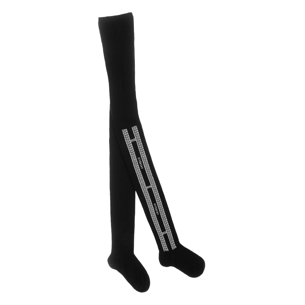 Givenchy Girls Logo Chain Print Tights Black