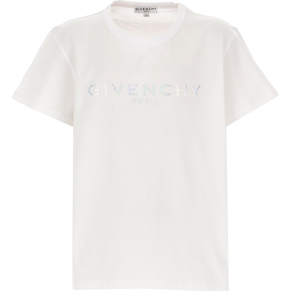 Givenchy Kids Logo Print Cotton T-Shirt White