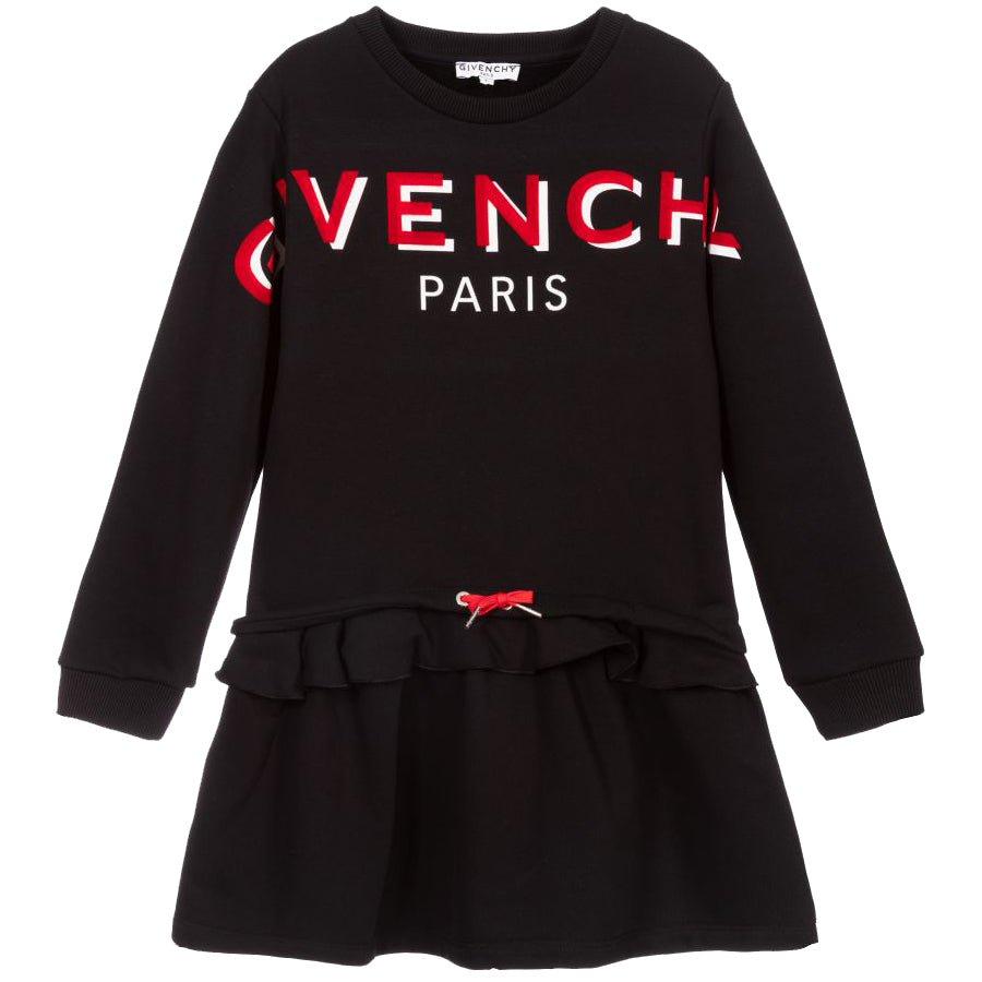 Givenchy Girls Logo Print Dress Black