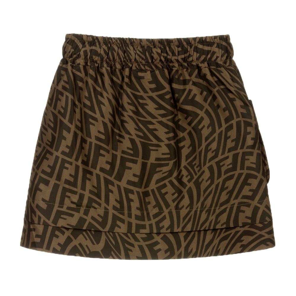 Fendi Girls Pocket Skirt Brown