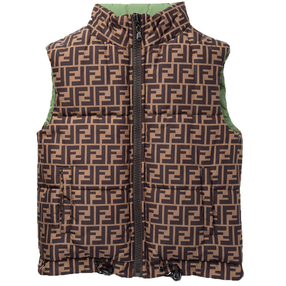 Fendi Boys Reversible Gilet Green
