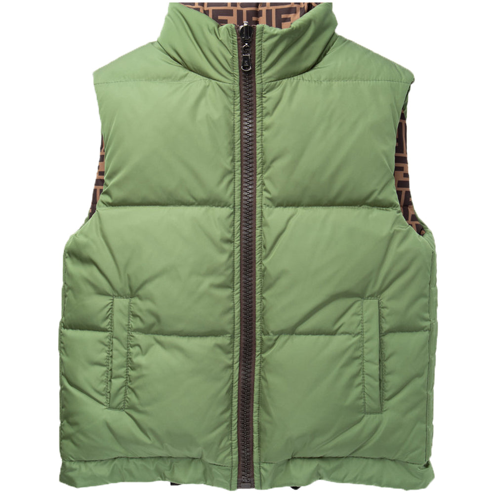 Fendi Boys Reversible Gilet Green