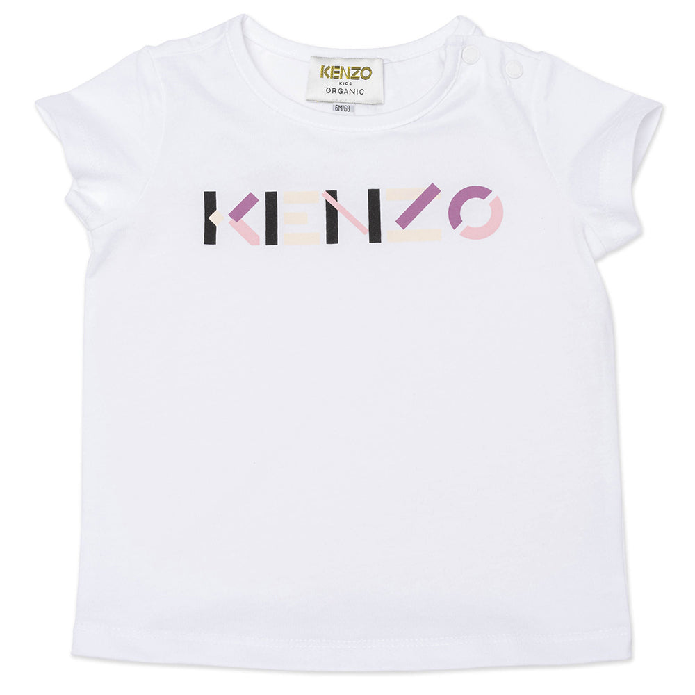 Kenzo Baby Girls Logo T-shirt White