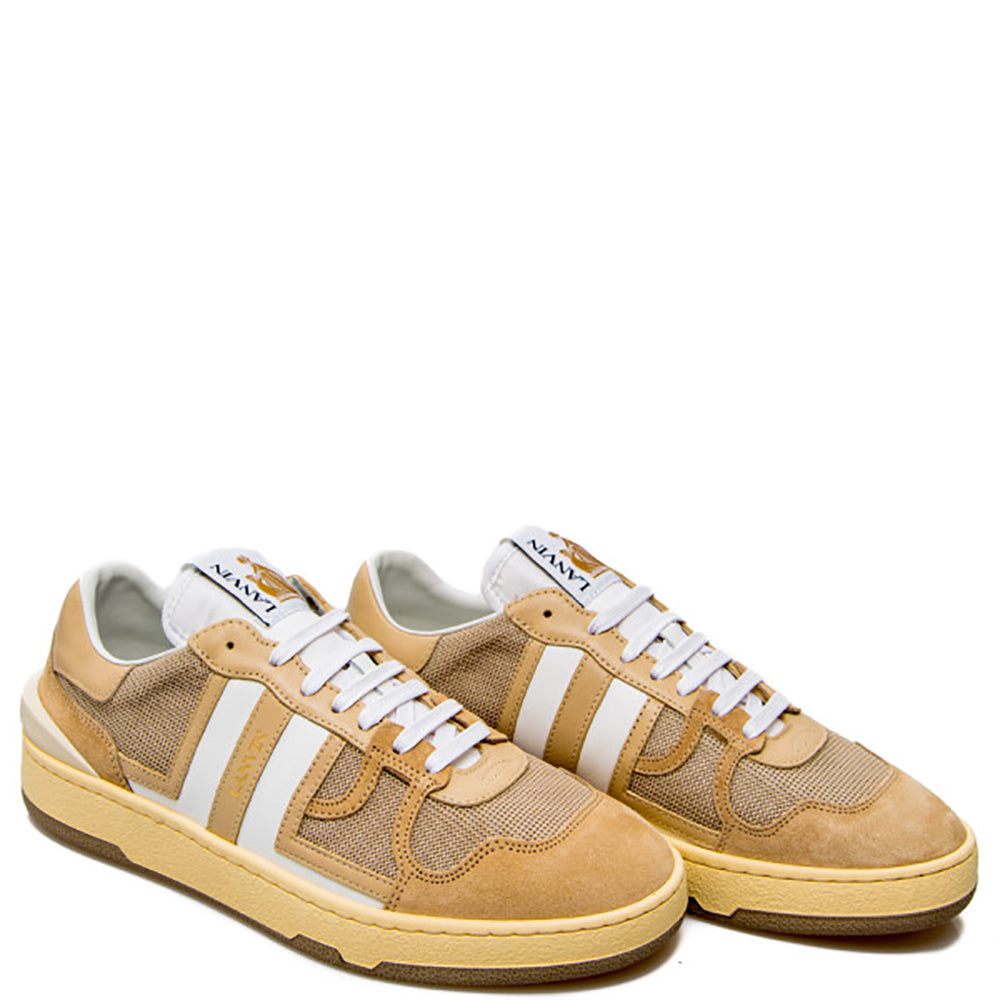 Lanvin Men&#39;s Clay Low Top Sneakers Beige