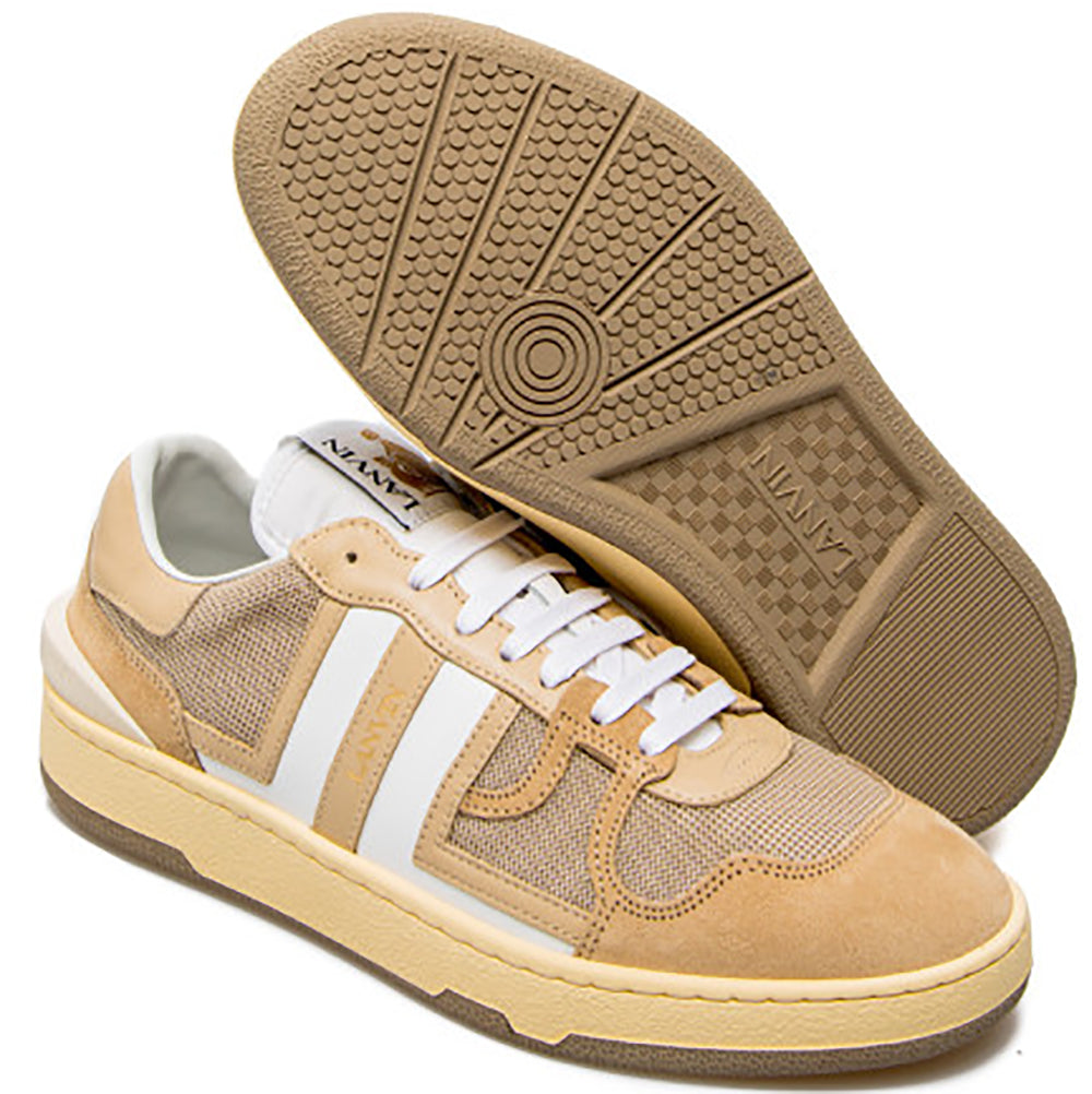 Lanvin Men&#39;s Clay Low Top Sneakers Beige