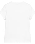 Lanvin Girls Flower Swirl Logo T-Shirt White