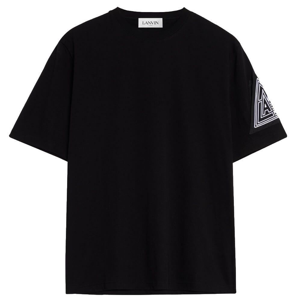 Lanvin Mens Triangle Embroidery T Shirt Black