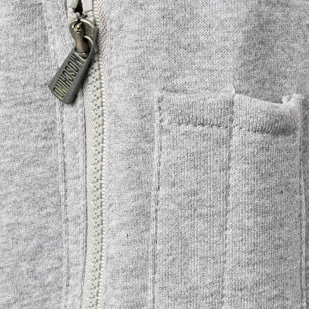 Moschino Boys 3 Dimensional Milano Logo Hoodie Grey