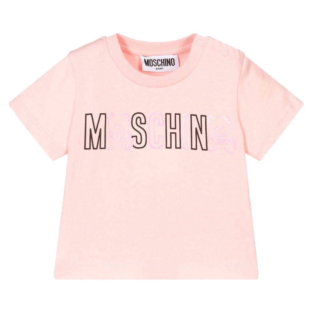 Moschino Baby Girls Logo T-shirt Pink