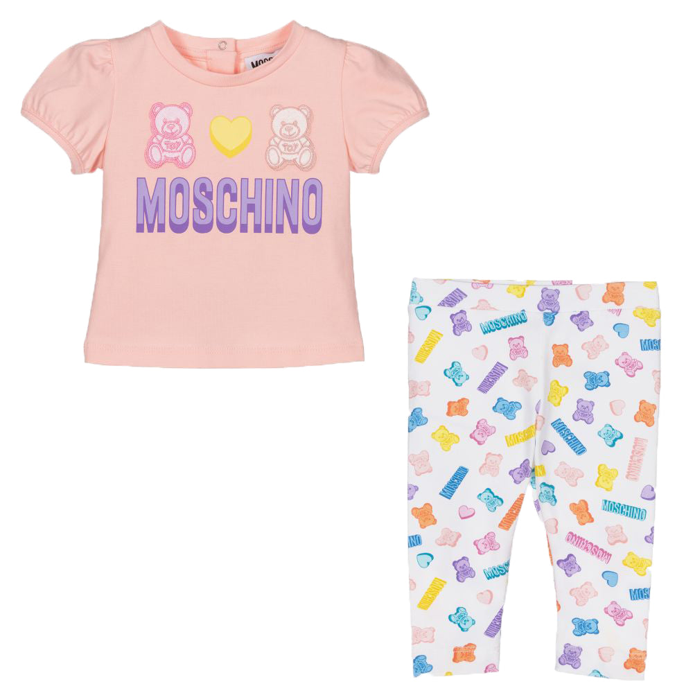 Moschino Baby Girls T-Shirt &amp; Leggings Set Pink