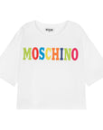Moschino Girls Cropped Logo T-Shirt White