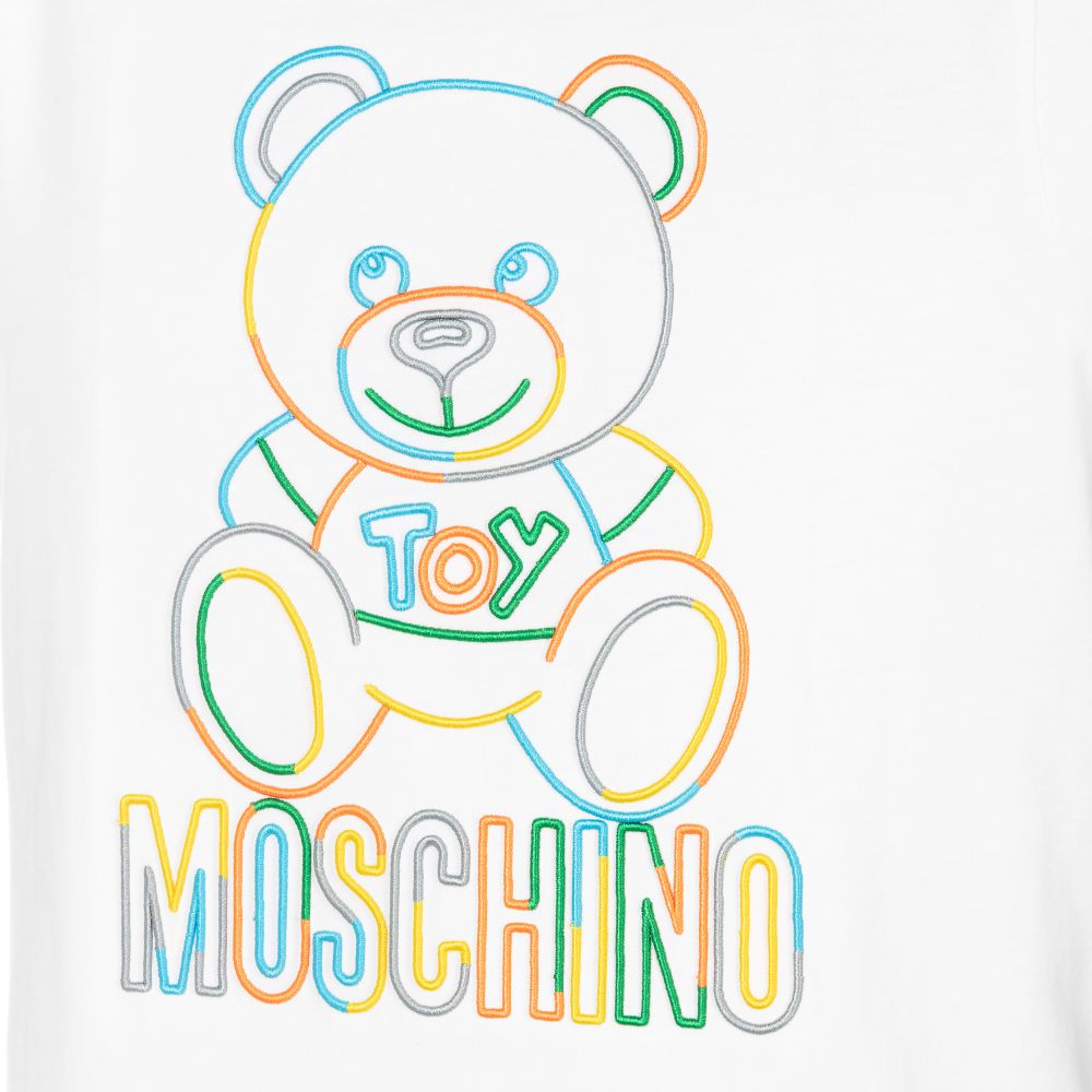 Moschino Unisex Kids Multi-Coloured Bear T-shirt White
