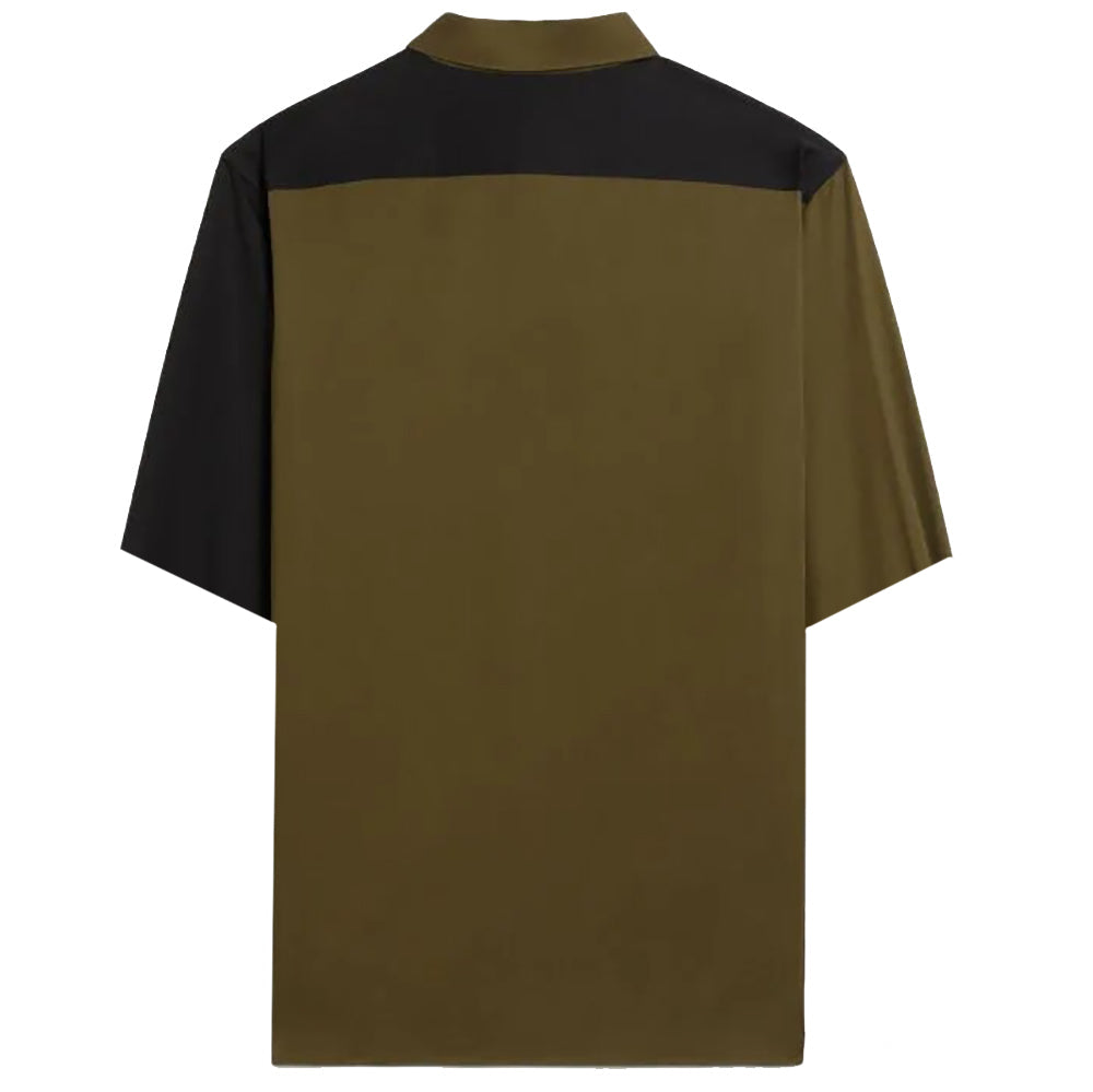 Neil Barrett Men&#39;s Abstract Colour-block Cotton Shirt Khaki