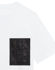 Neil Barrett Men's Minimalist Jersey Nylon Pocket T-Shirt White