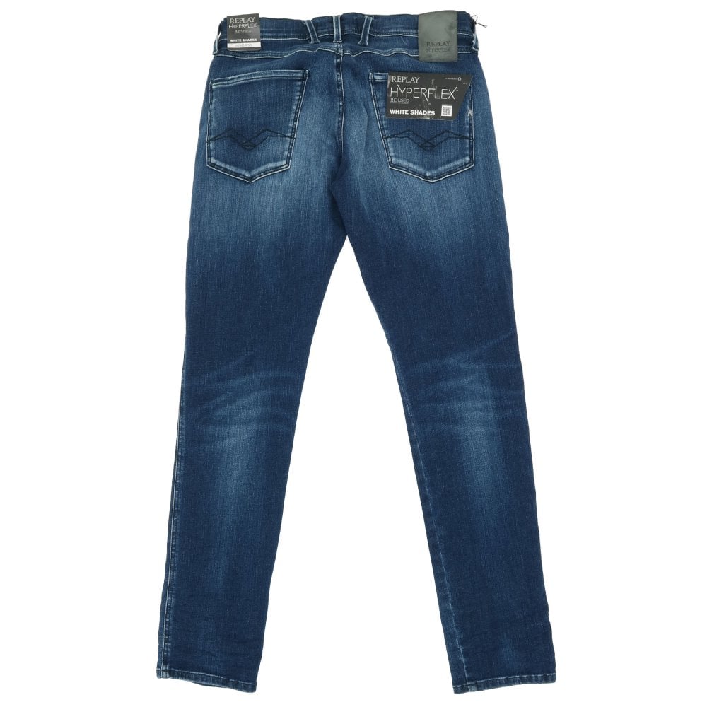 Replay Men&#39;s Hyperflex White Shades Jeans Blue