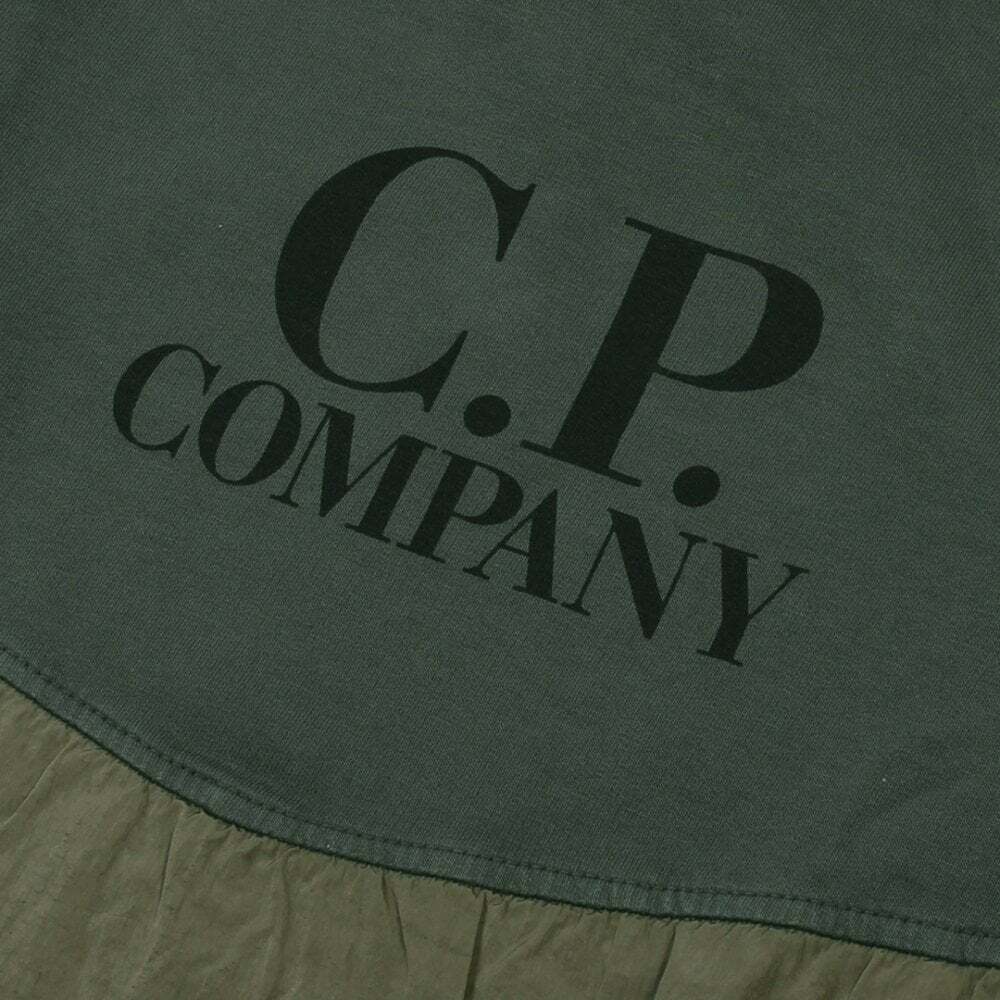 C.P Company Boys Logo Print Hoodie Khaki Green