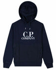 C.P Company Boys Logo Print Hoodie Navy