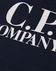 C.P Company Boys Logo Print Hoodie Navy