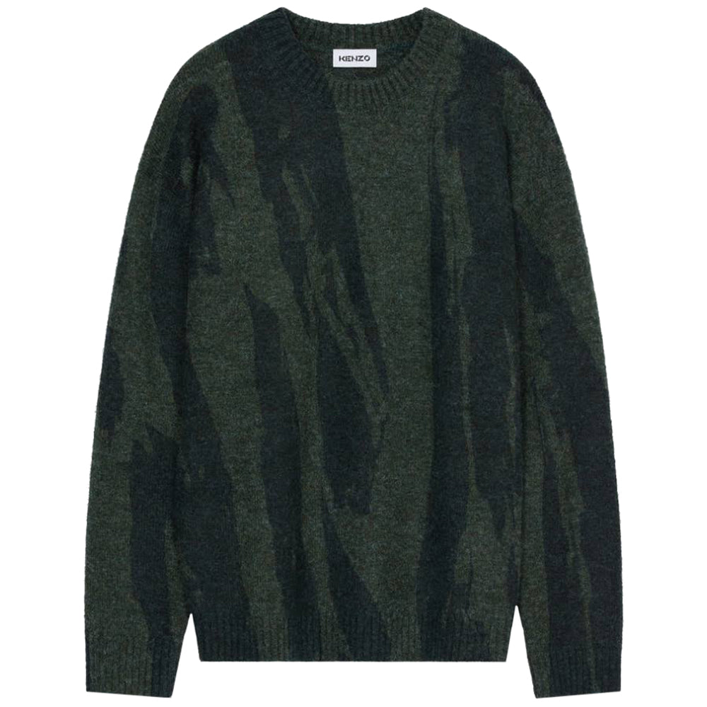 Kenzo Men&#39;s Pleat Camo Jumper Multi-Coloured
