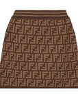 Fendi FF-print woven skirt Brown