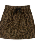 Fendi Girls Pocket Skirt Brown