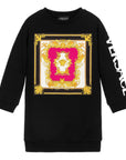 Versace Girls Cotton Sweatshirt Dress Black