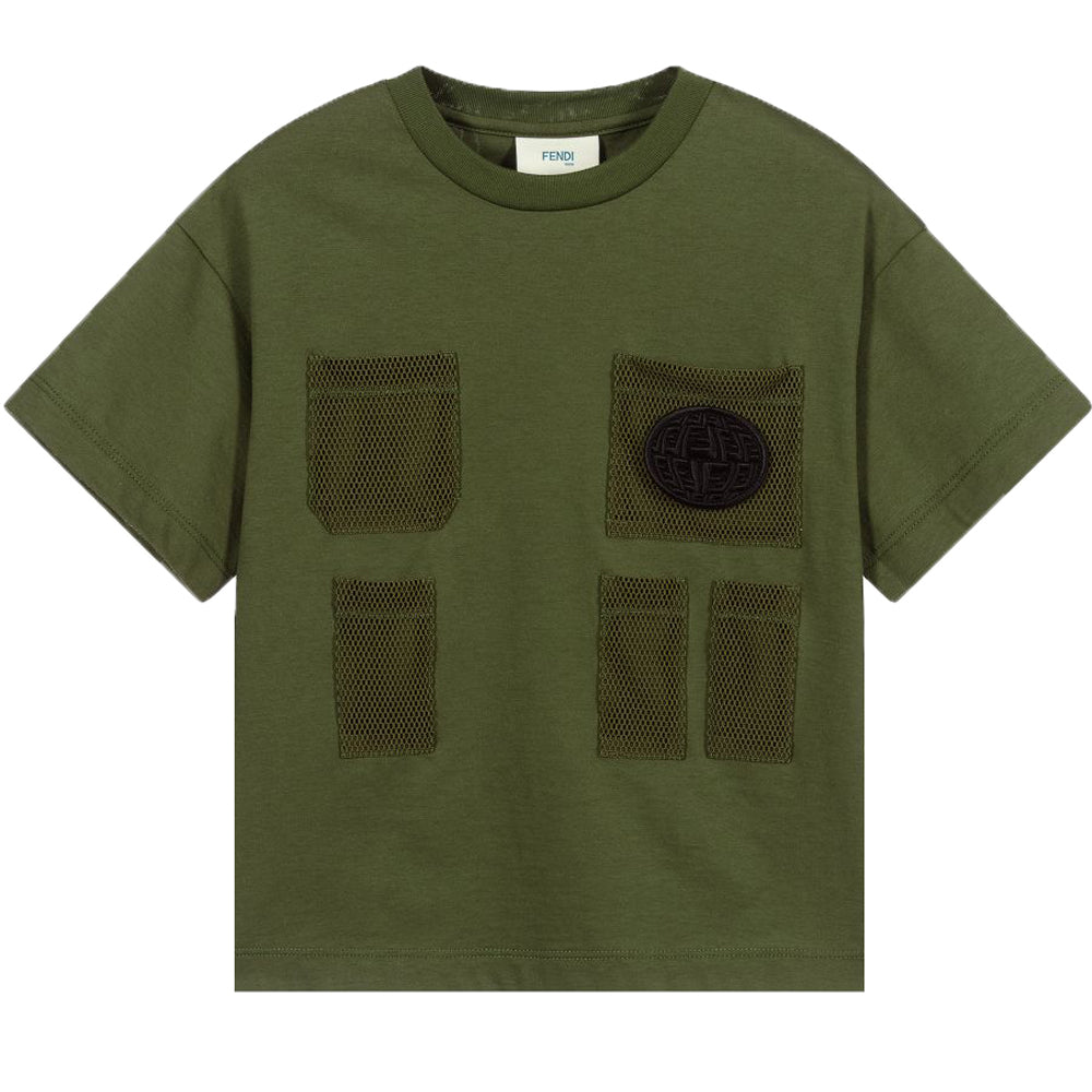 Fendi Boys Basic Cotton T-shirt Green