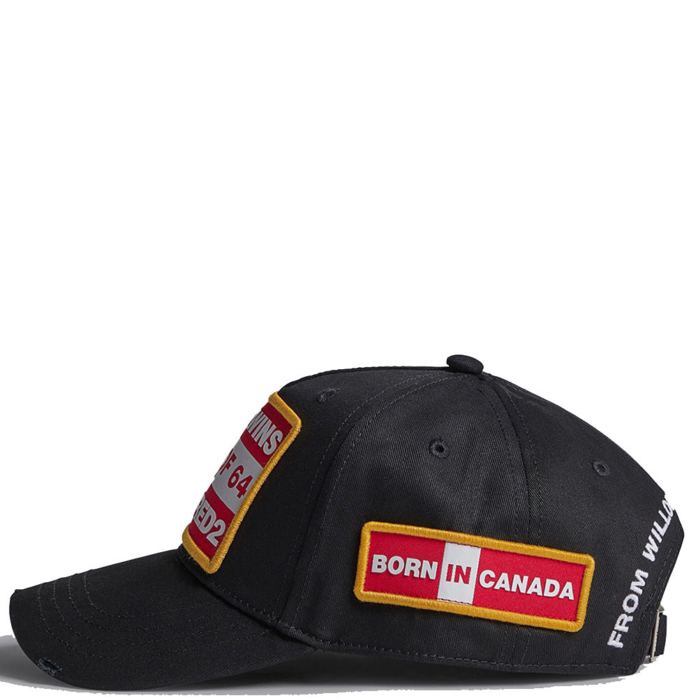 Dsquared2 Men&#39;s Twins of 64 Logo Cap Black