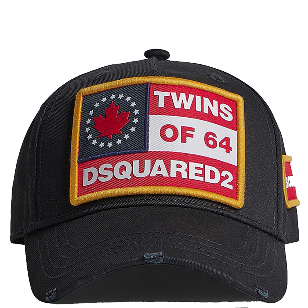 Dsquared2 Men&#39;s Twins of 64 Logo Cap Black