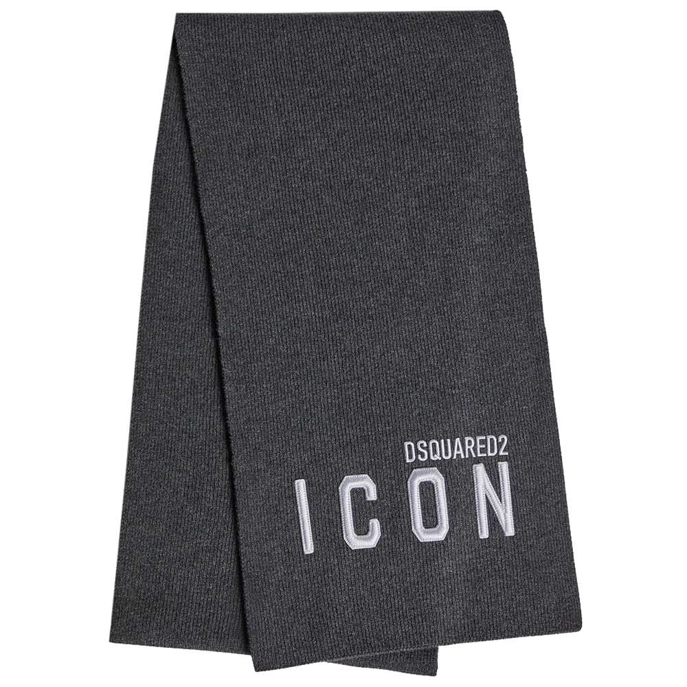 Dsquared2 Mens ICON Scarf Grey