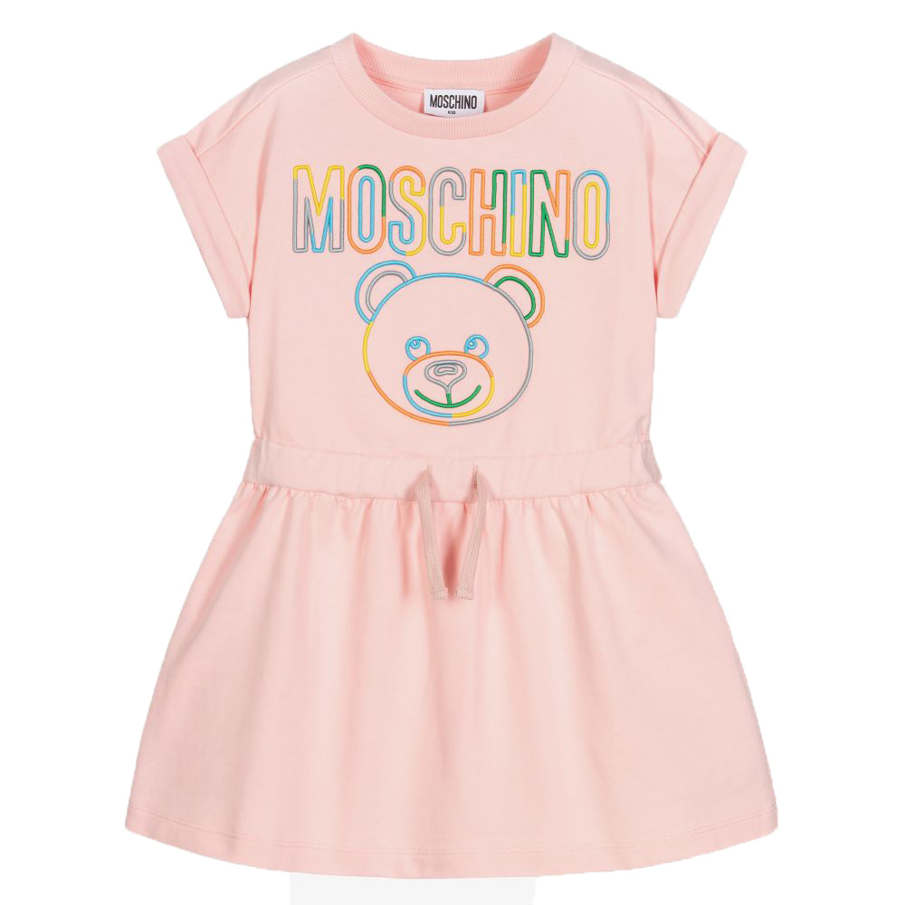 Moschino Girls Logo Dress Pink