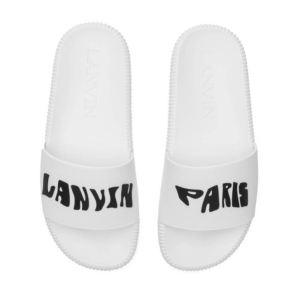 Lanvin Men&#39;s Aprege Logo Sliders White