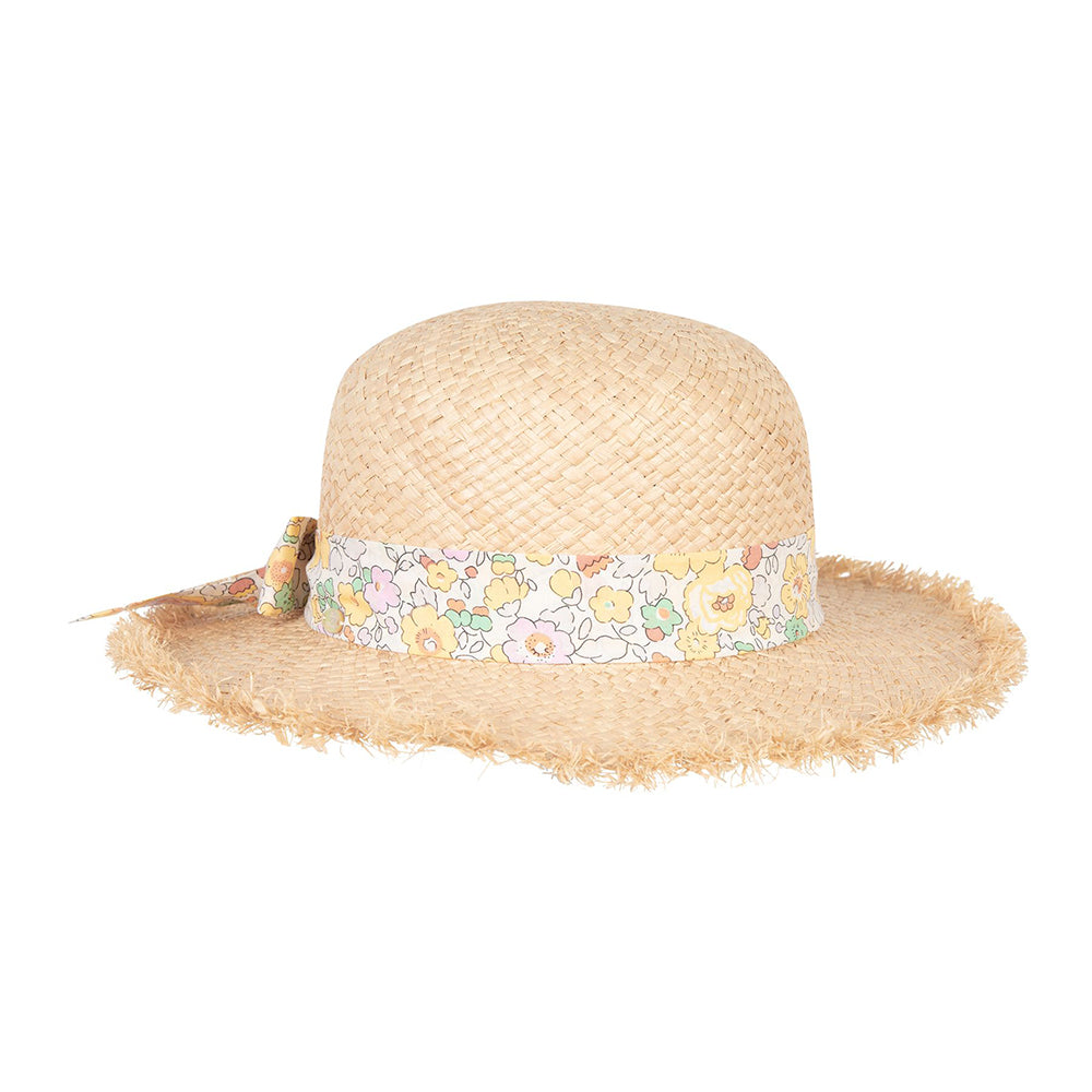 Tartine Et Chocolat Straw Round Hat Beige